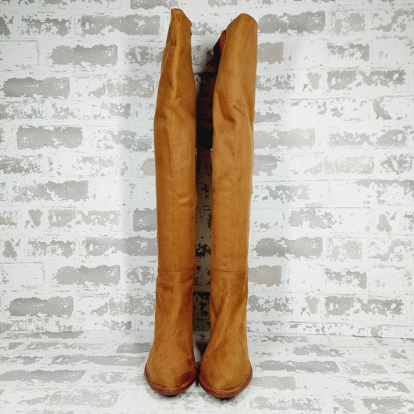 New Seychelles Tan Leather Over the Knee Boots M568 - Picture 3 of 12